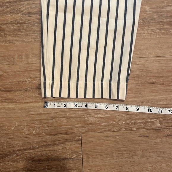 Mo Vint Women Cropped Stripe Wide Leg Pants, Blue Stripe Size - Medium NWT - Picture 10 of 12